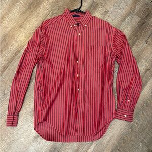 Austin Reed Red and Black Striped Button-Down Shirt